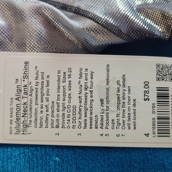 Lululemon Align High Neck Tank Shine  NWT Size 4 & 8 - Picture 6 of 6